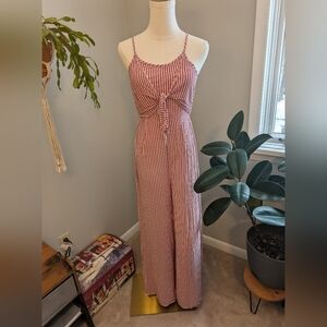 Lavender Field Red and White Striped Jumpsuit